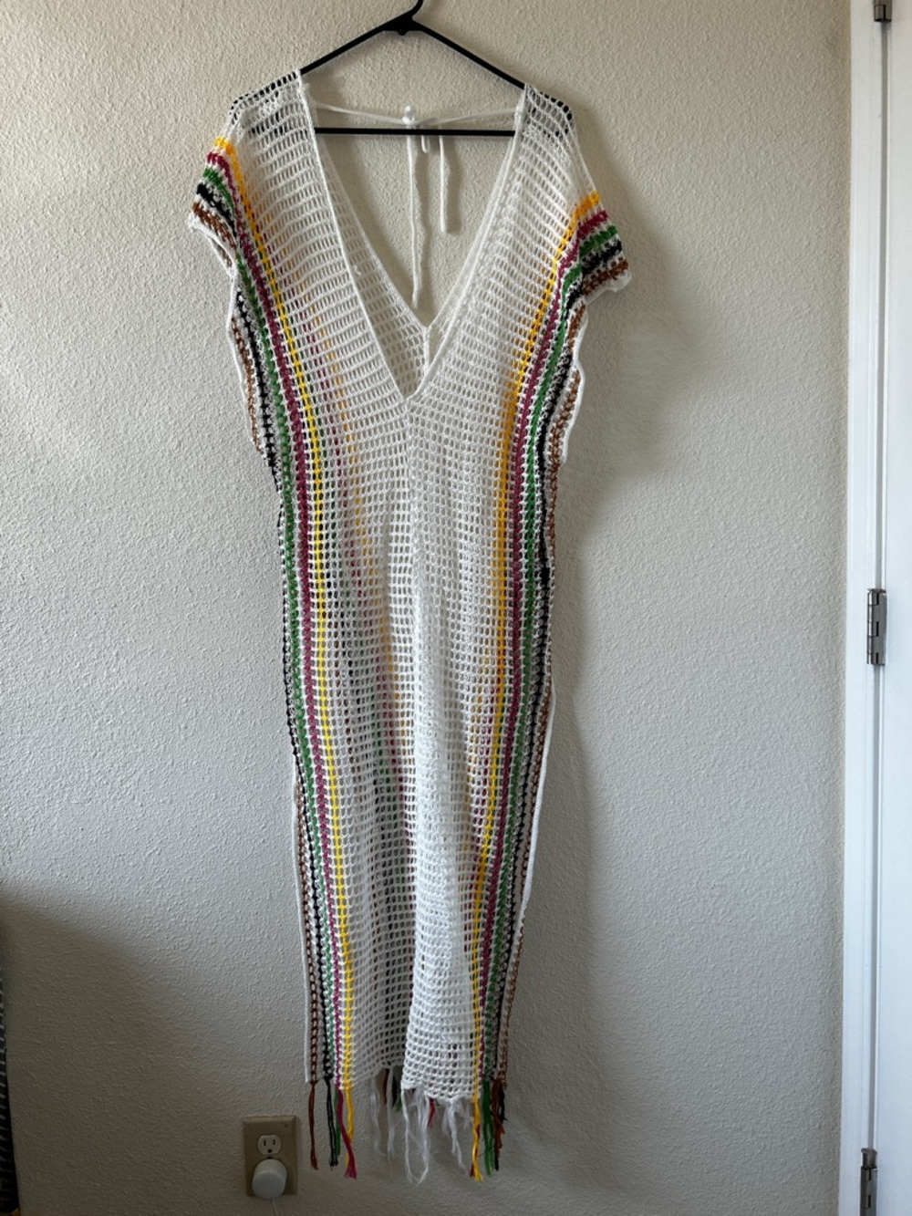 Crochet Vacation Beach Pool Party Coverup Shein Women’s Large White